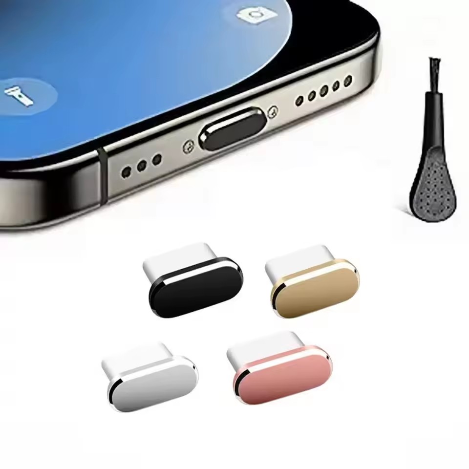 Usb C Hub - ปลั๊กกันฝุ่น USB C 4 ชิ้น พร้อมแปรงทำความสะอาด
