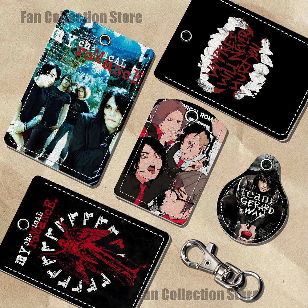 Airtag Holder Case - ที่ใส่บัตรหนังลายการ์ตูน My C-Chemical Romance MCR สำหรับนักร้อง