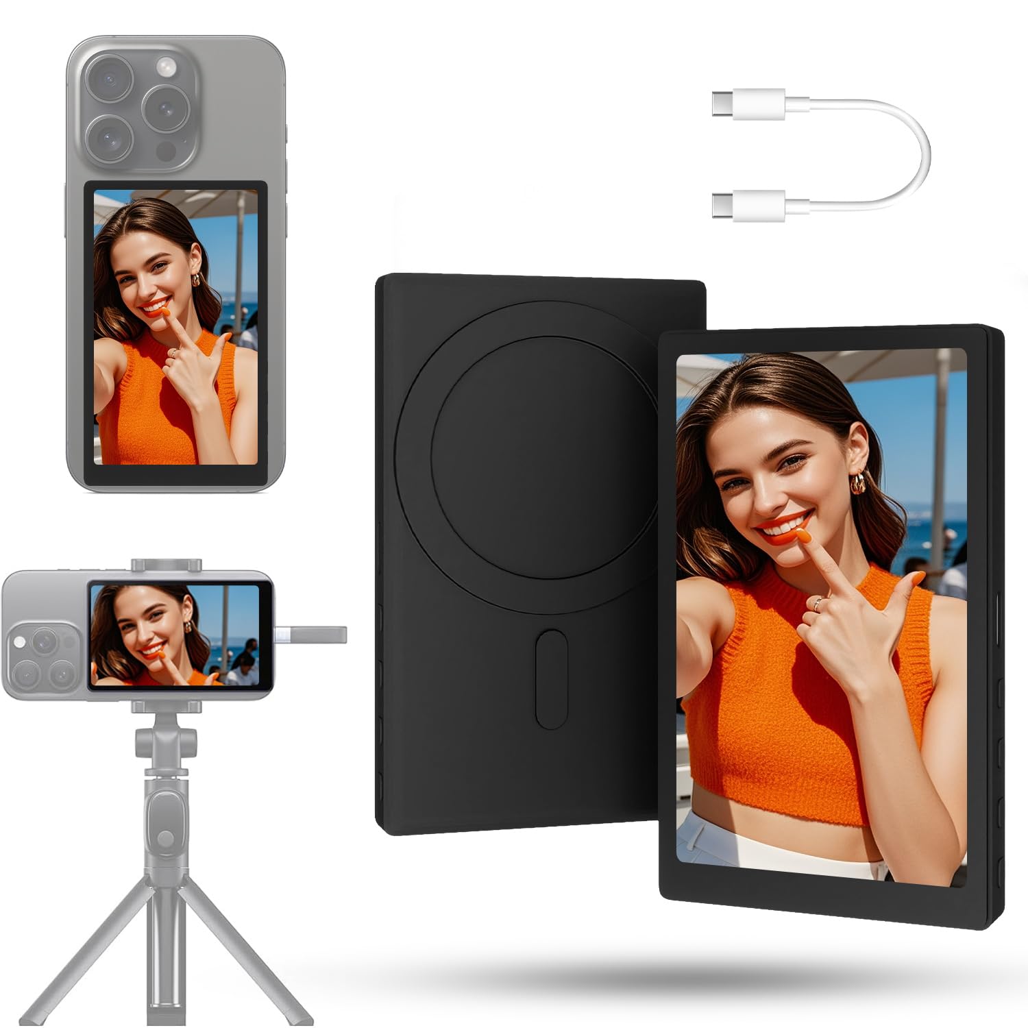 Phone Accessories Video - หน้าจอโปรเจคเตอร์แม่เหล็กสำหรับโทรศัพท์มือถือ Android iPhone กล้องหลังสำหรับเซลฟี่ ใช้สำหรับ Vlog