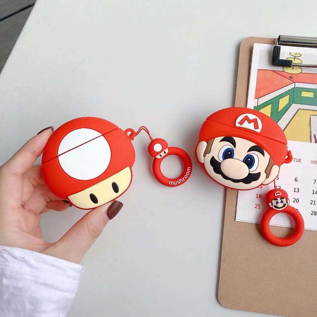 Airpod Case Cover - สำหรับเคสแอร์พอดโปร 3,เคสซิลิโคนป้องกันรูปเห็ด 3 มิติ สำหรับแอร์พอดโปร 2/แอร์พอด