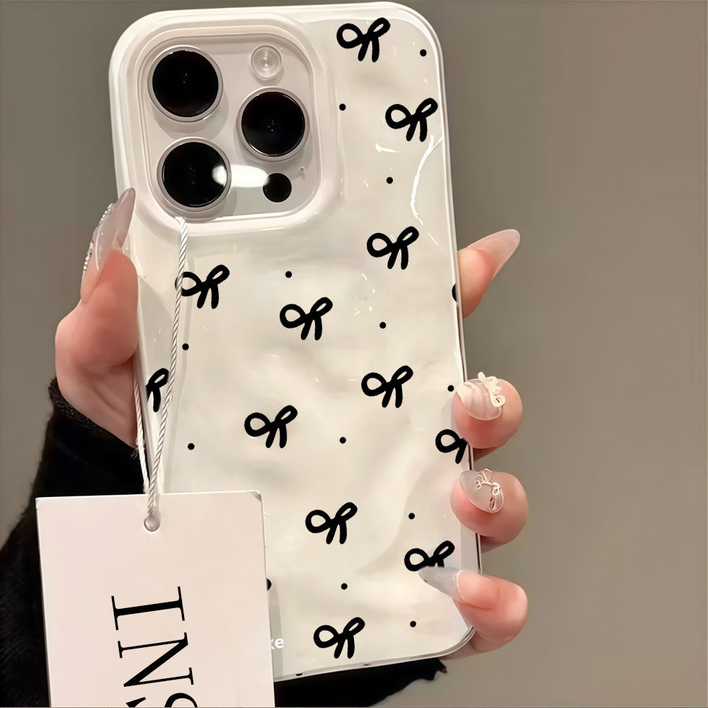 Phone Accessories Red - เคสโทรศัพท์ลายหัวใจแดงคลื่นน้ำ 3D สำหรับ iPhone 17 16