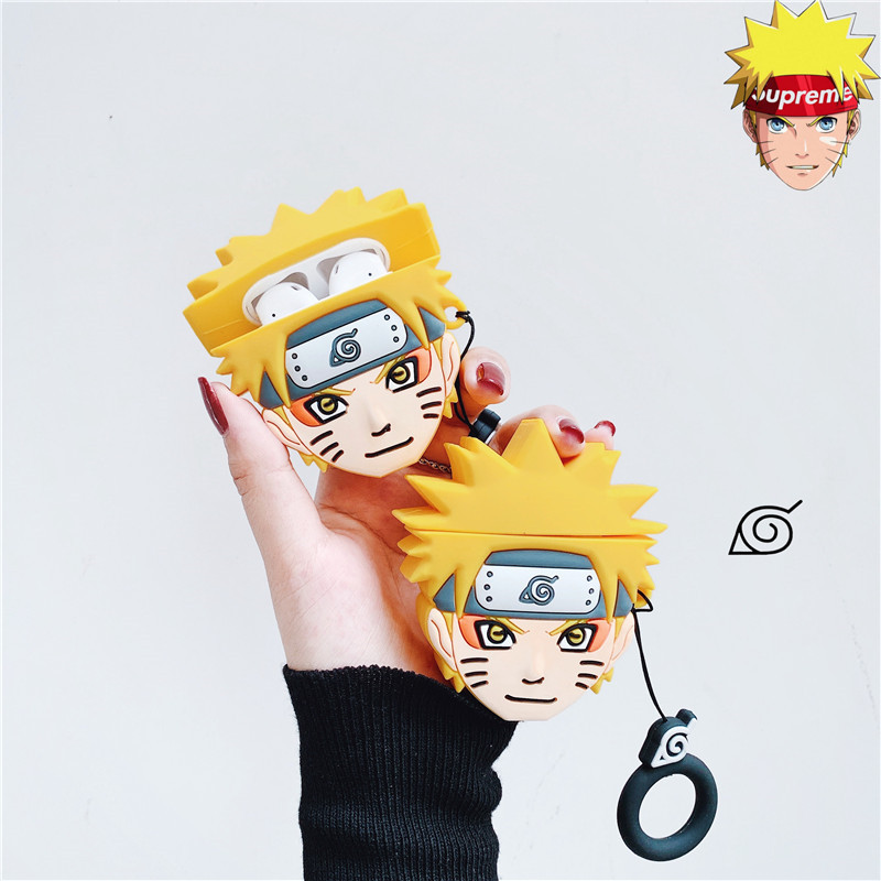 Airpod Case Cover - Naruto สําหรับ Airpods, 3D การ์ตูนอะนิเมะป้องกันหูฟังสําหรับ Airpods