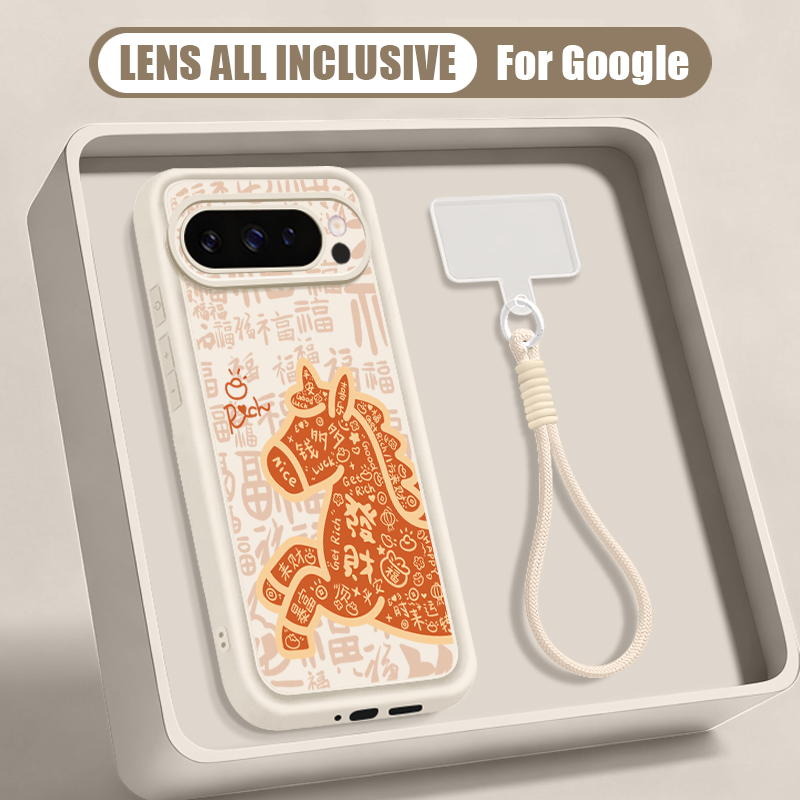 Lanyard Phone Strap - เคสโทรศัพท์ลายลูกม้าสุดน่ารัก พร้อมสายคล้องข้อมือ สำหรับ Google Pixel 10