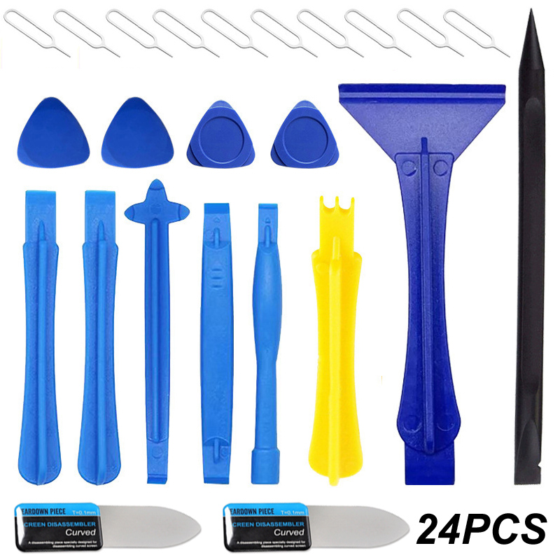 Sim Card Tool - 24 ชิ้น/เซ็ตพลาสติก Pry Bar ใบมีดโค้งหน้าจอ LCD
