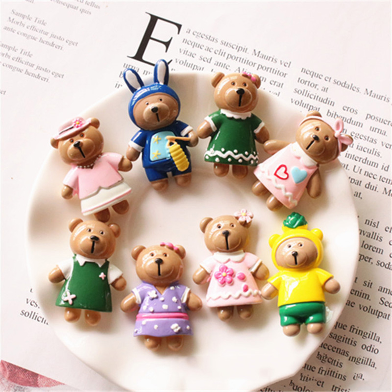 Phone Accessories Europe - 26*37mm เรซิ่นคริสต์มาสน่ารักหมีตกแต่งหัตถกรรมแบน Cabochons Embellishments สำหรับ Scrapbooking