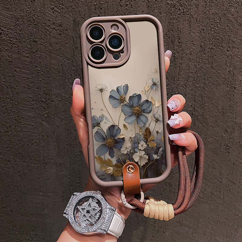สายคล้องคอสีฟ้าลายดอกไม้ สำหรั - Lanyard Phone Strap บทวิจารณ์และราคา