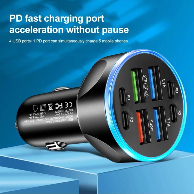 8 พอร์ต USB C ที่ชาร์จในรถยนต์ - Usb C Hub บทวิจารณ์และราคา