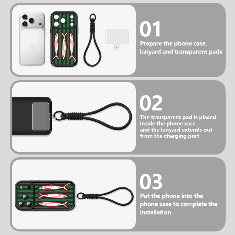 เคสโทรศัพท์ลายปูและปลาซาร์ดีนพ - Lanyard Phone Strap บทวิจารณ์และราคา