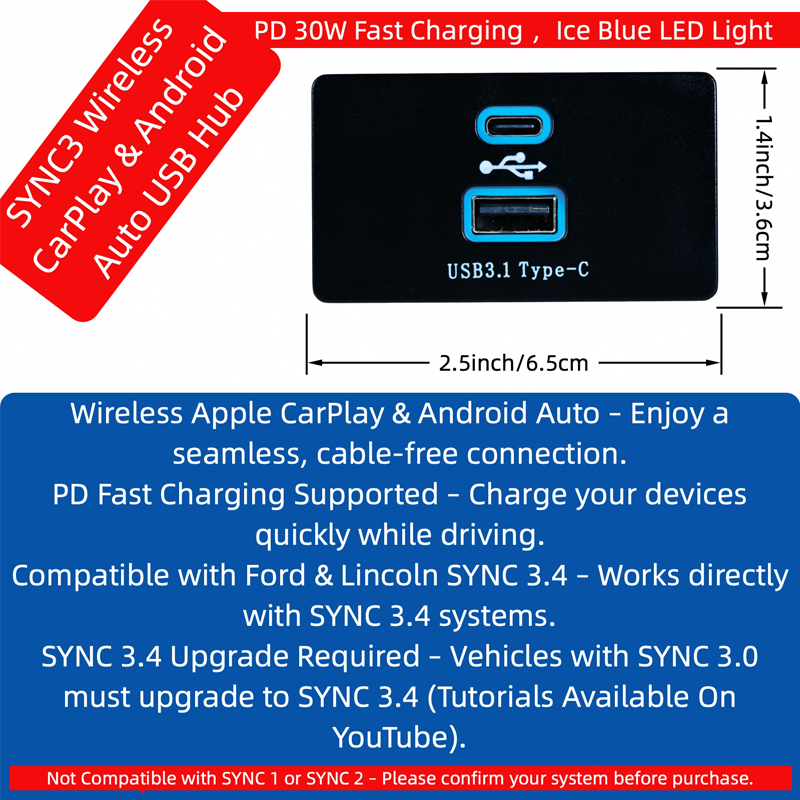 ฮับ USB ไร้สาย Carplay สำหรับ  - Usb C Hub บทวิจารณ์และราคา