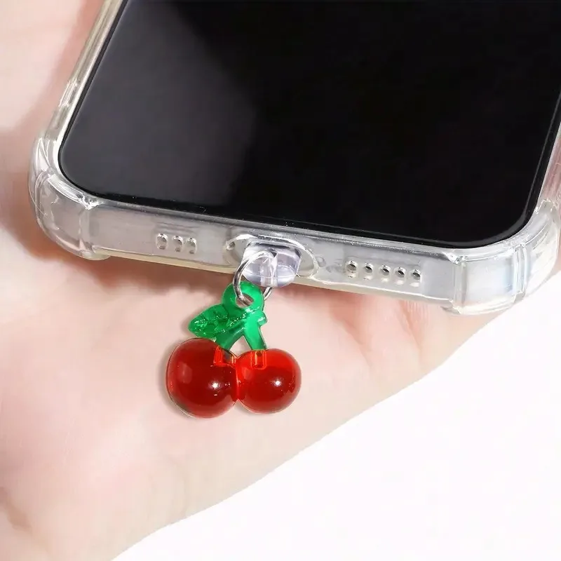 1pcs สีแดงเชอร์รี่โทรศัพท์ปลั๊ - Phone Accessories Red บทวิจารณ์และราคา